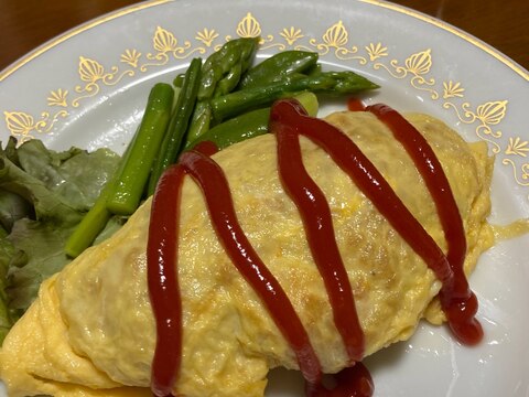 電子レンジでチキンライス《オムライス》